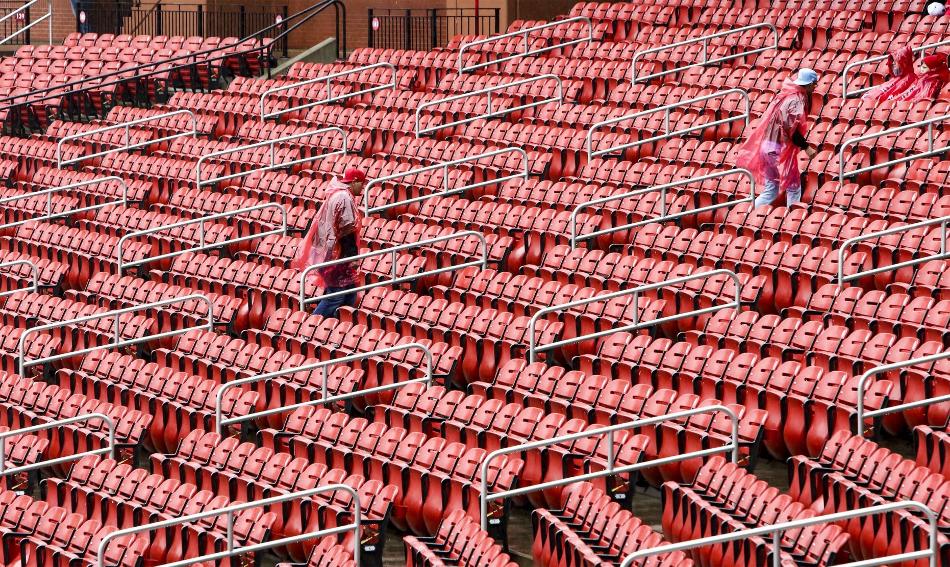 Rain delay at Busch Stadium
